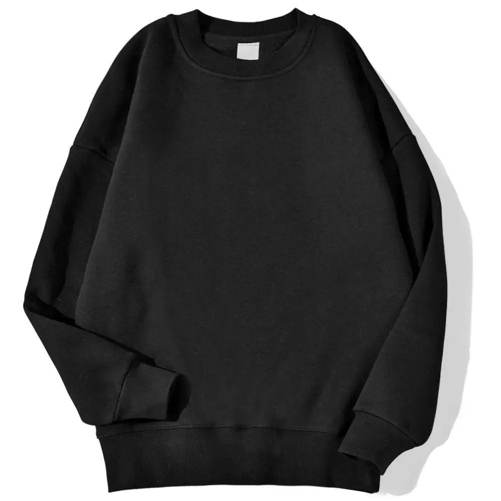 Autumn Winter Fleece Pullover Soft Breathable O-Neck Sweatshirt