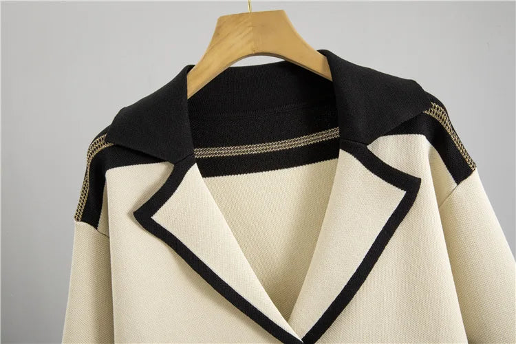 Knitted 2 Piece Sets Sweater Cardigan High Waist Sweatpants Outfit