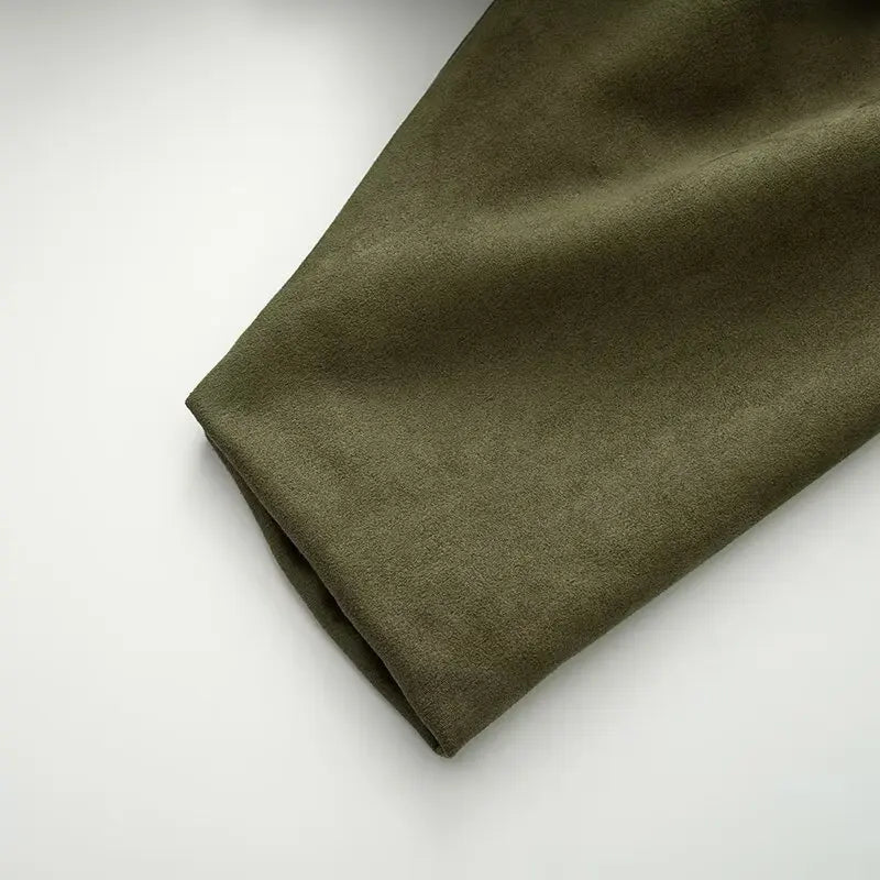 Loose Pilot Autumn Faux Suede Texture Jacket