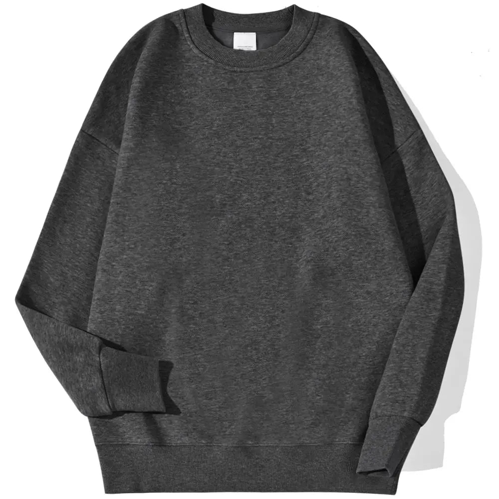 Autumn Winter Fleece Pullover Soft Breathable O-Neck Sweatshirt
