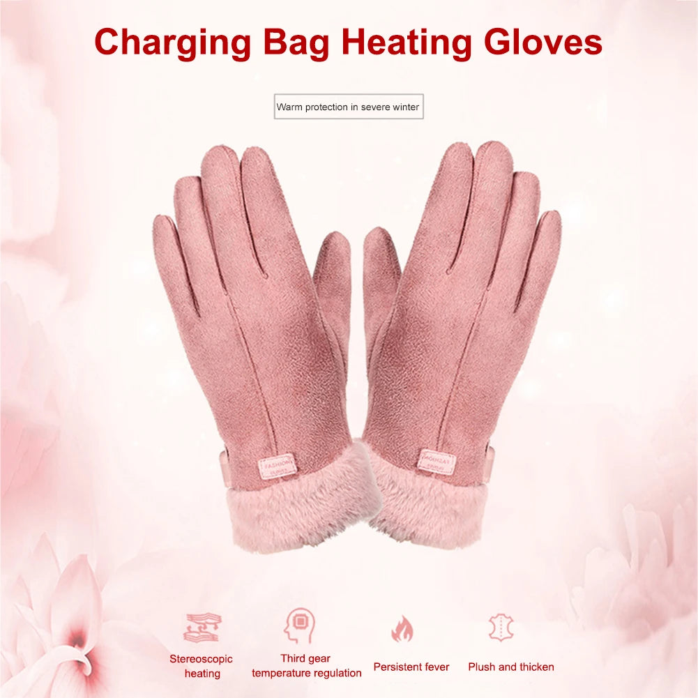 Heated Full Finger Mittens Touch Screen USB Electric Heating Gloves