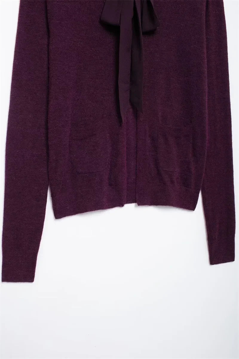 Casual Elegant Bow Wool-Blend Jacket