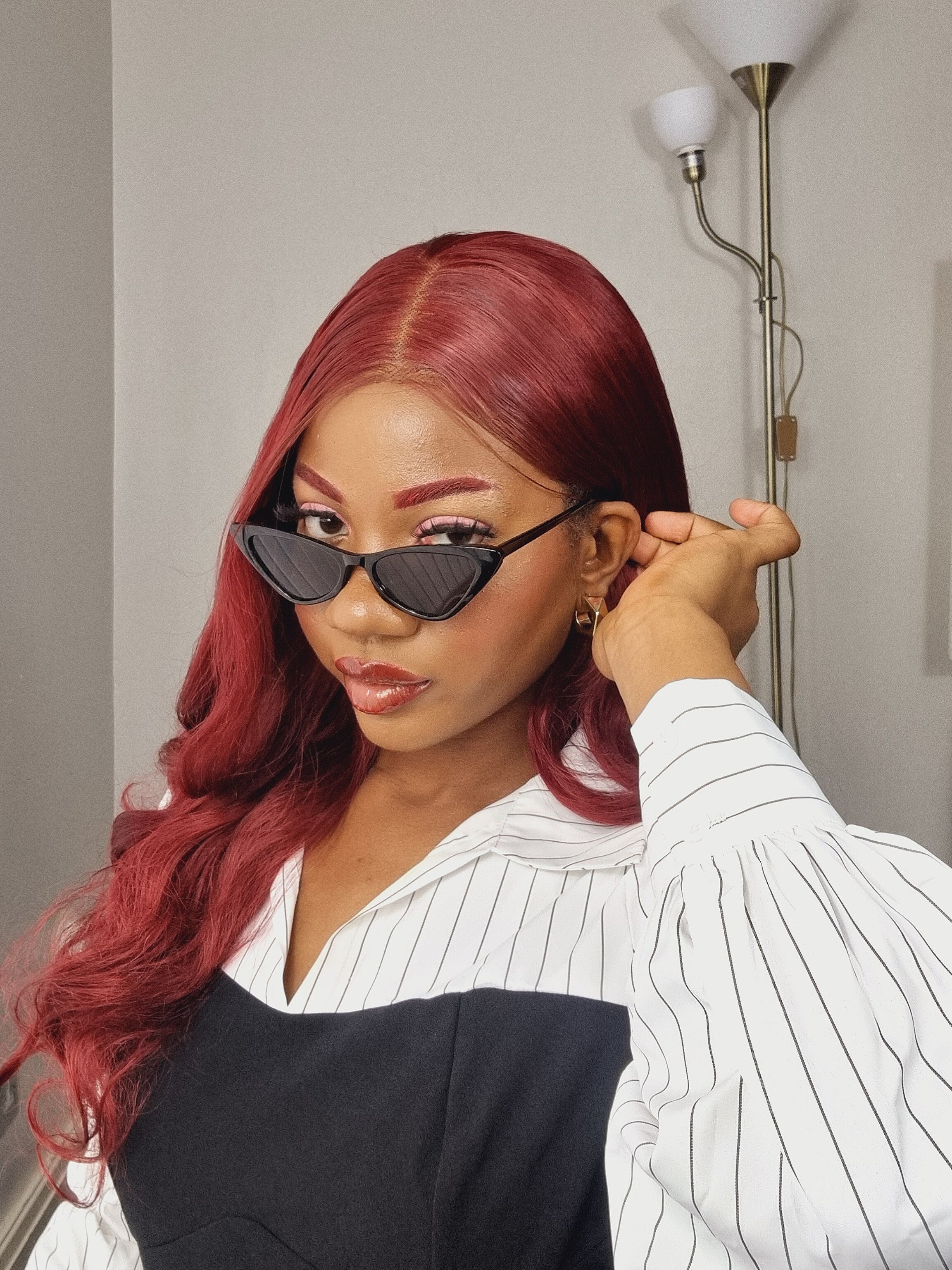 Retro Vintage Narrow Cat Eye Sunglasses Set 3 Pairs